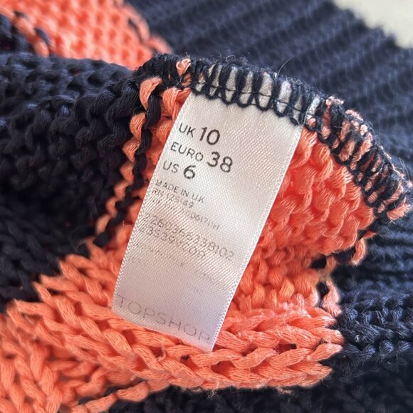 Topshop Knitted Striped Top in Black / Peach ASO Blake Lively Gossip Girl Set - Picture 6 of 8